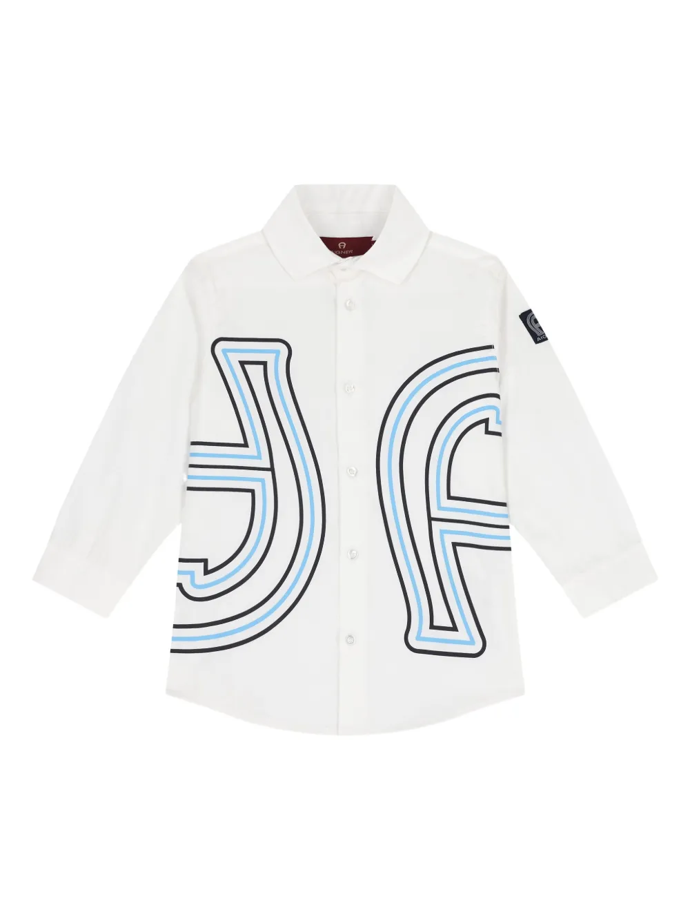 Aigner Kids logo-print long-sleeve shirt Wit