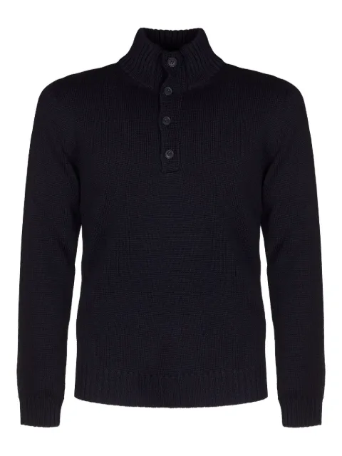ALPHA STUDIO buttoned funnel-neck sweater