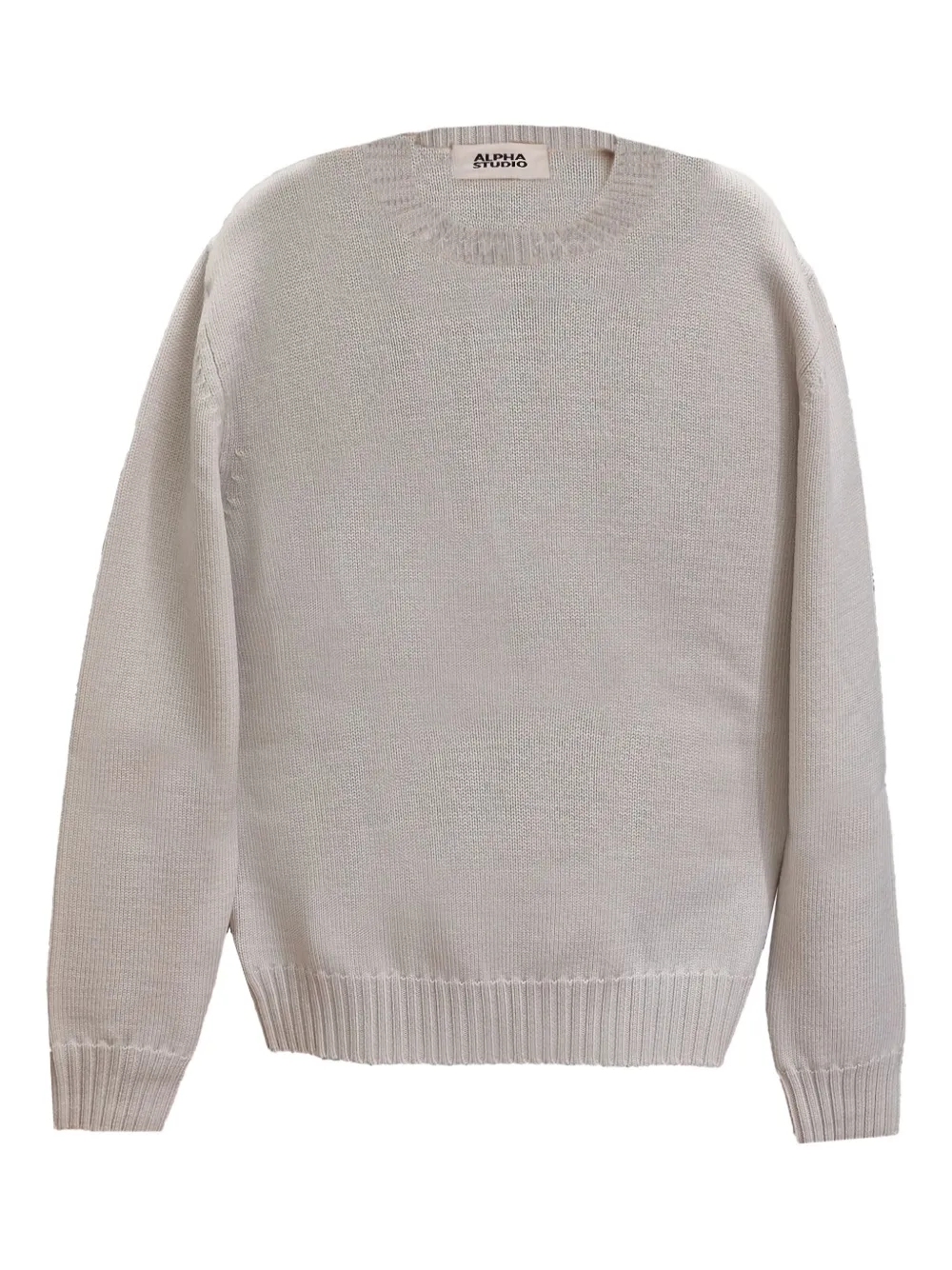 round-neck ribbed sweater