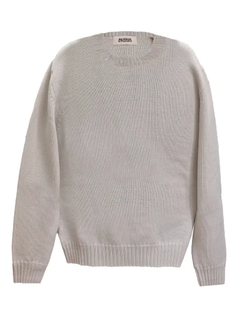 ALPHA STUDIO round-neck ribbed sweater