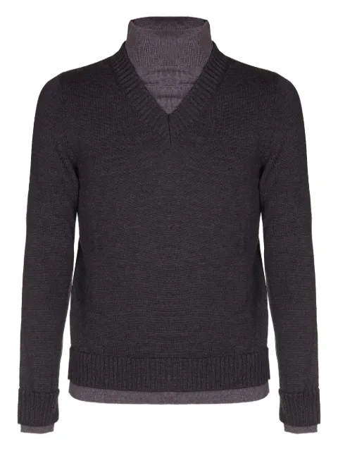 ALPHA STUDIO v-neck ribbed sweater