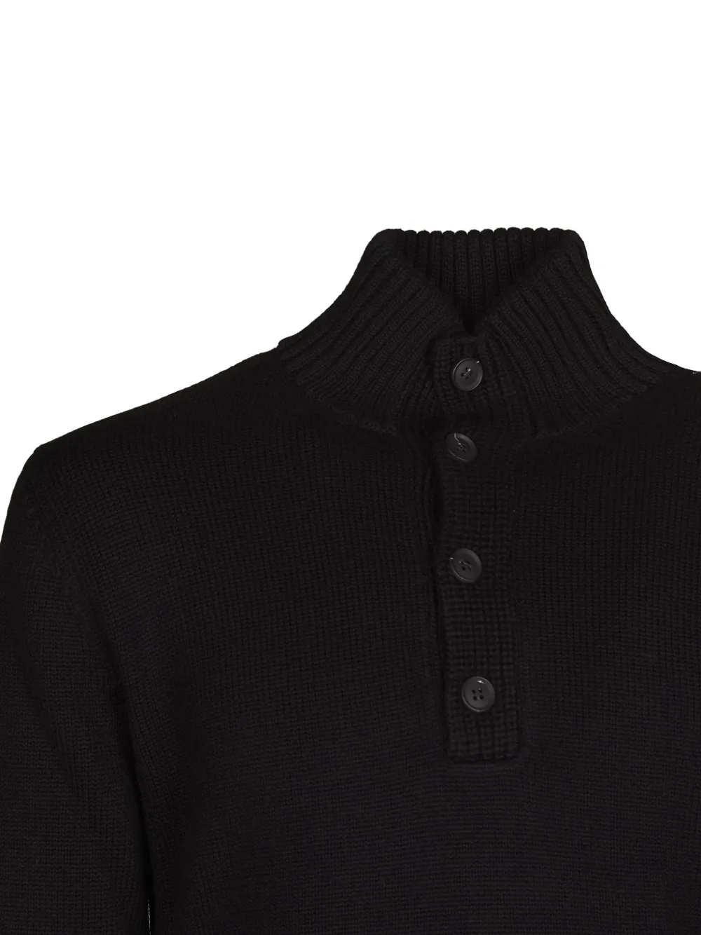 ALPHA STUDIO button collar sweater - Zwart