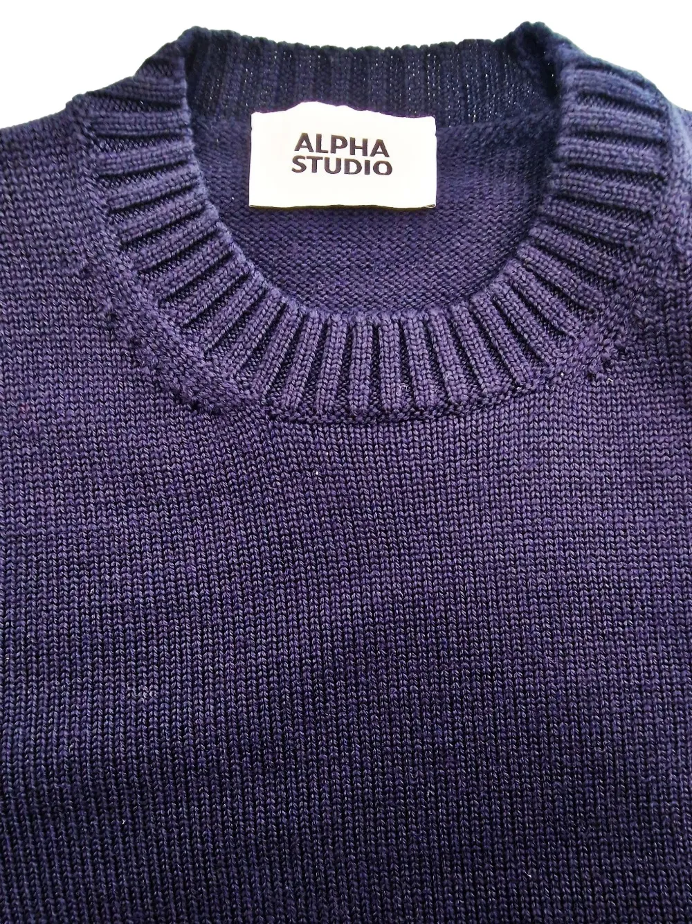 ALPHA STUDIO round-neck sweater - Blauw