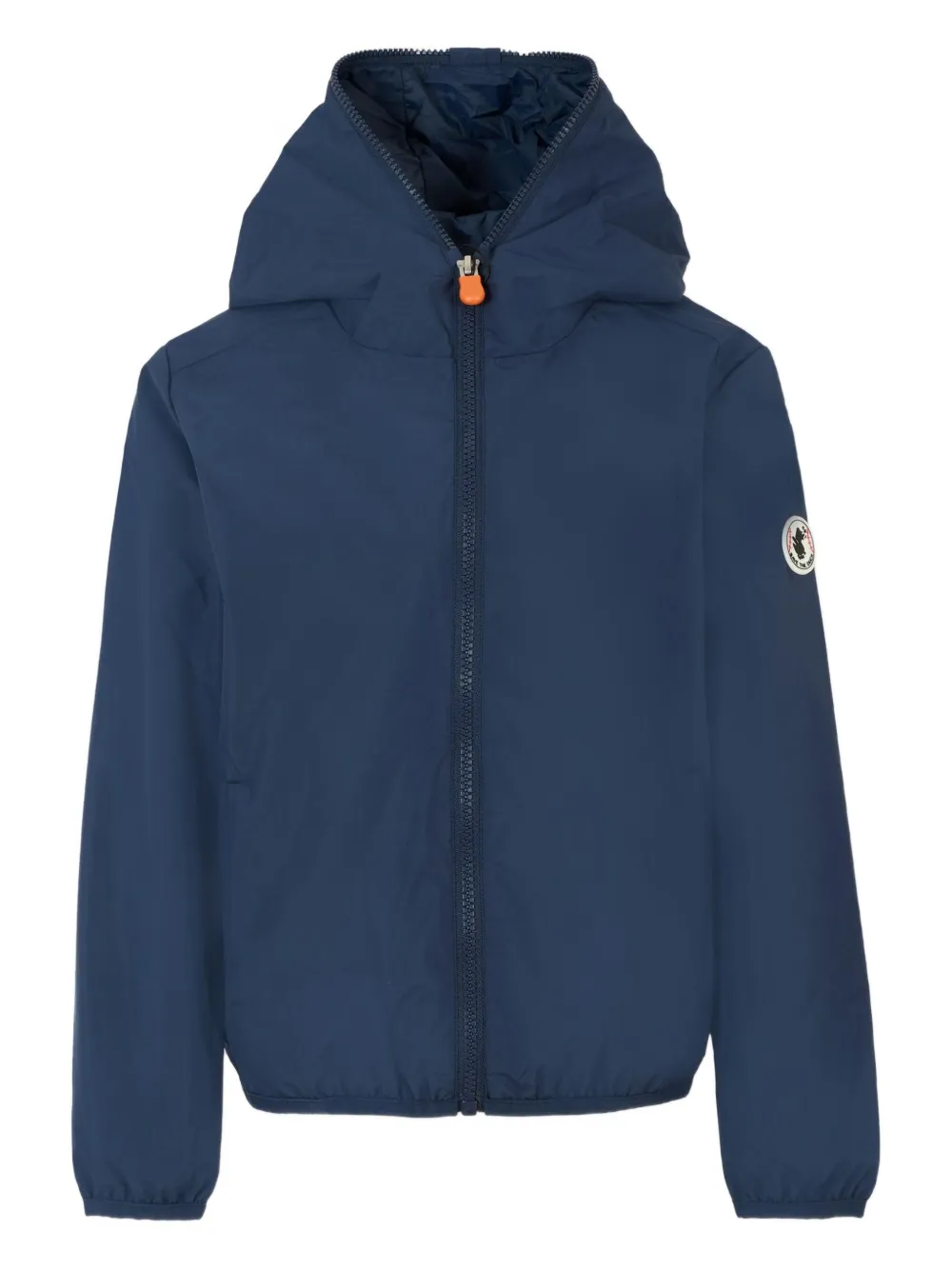 Save The Duck Kids hooded zip-up padded jacket Blauw