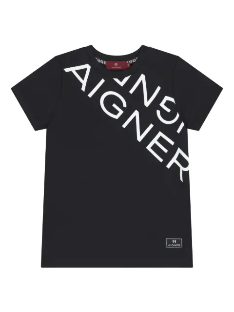 Aigner Kids diagonal-logo T-shirt
