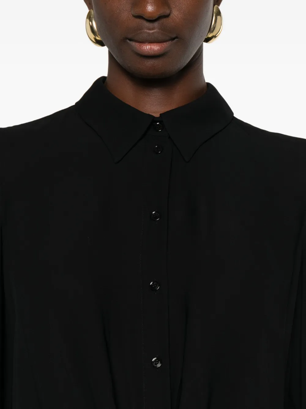 Elisabetta Franchi Body met gedraaid detail en knoop Zwart