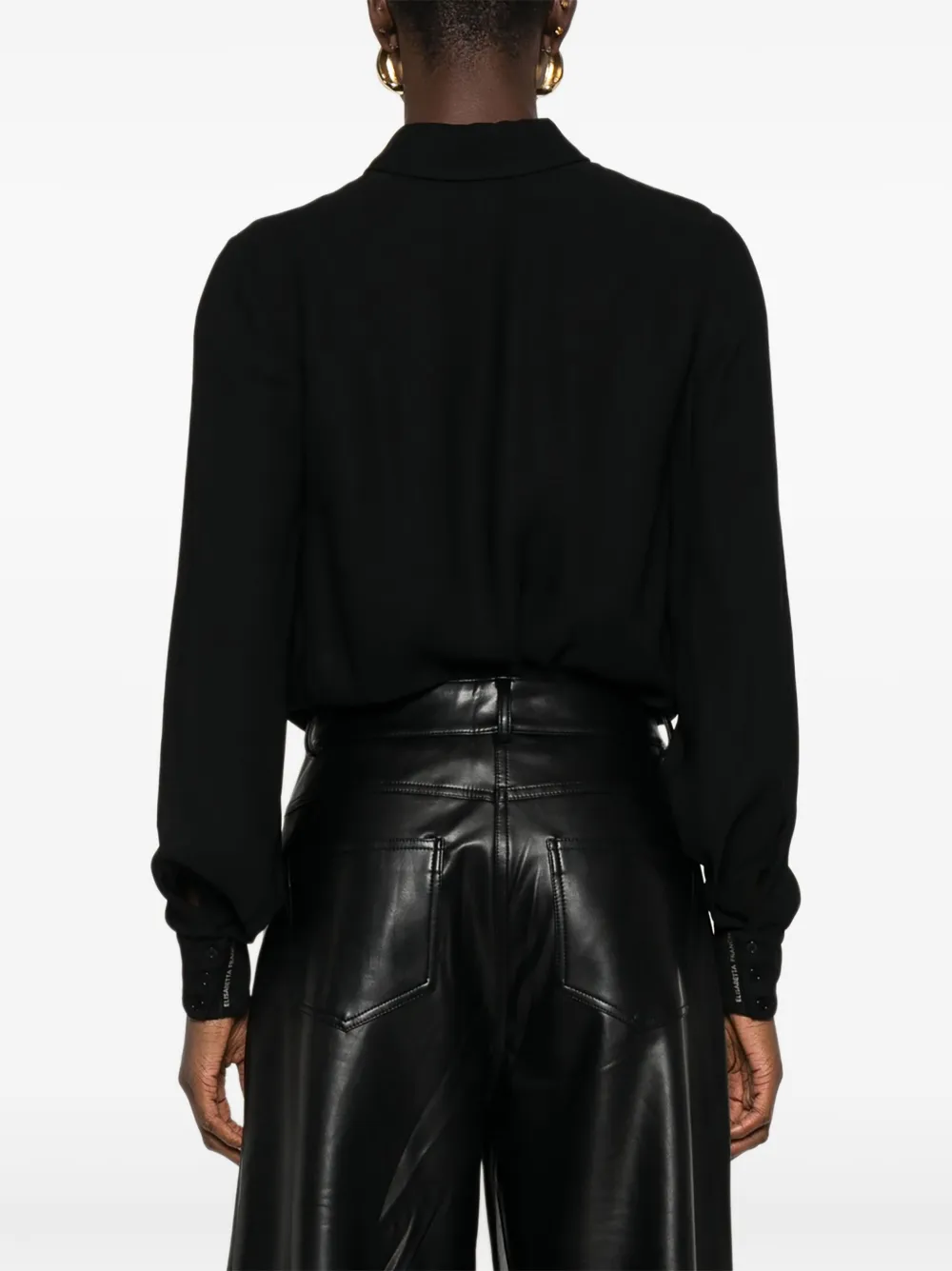 Elisabetta Franchi Body met gedraaid detail en knoop Zwart