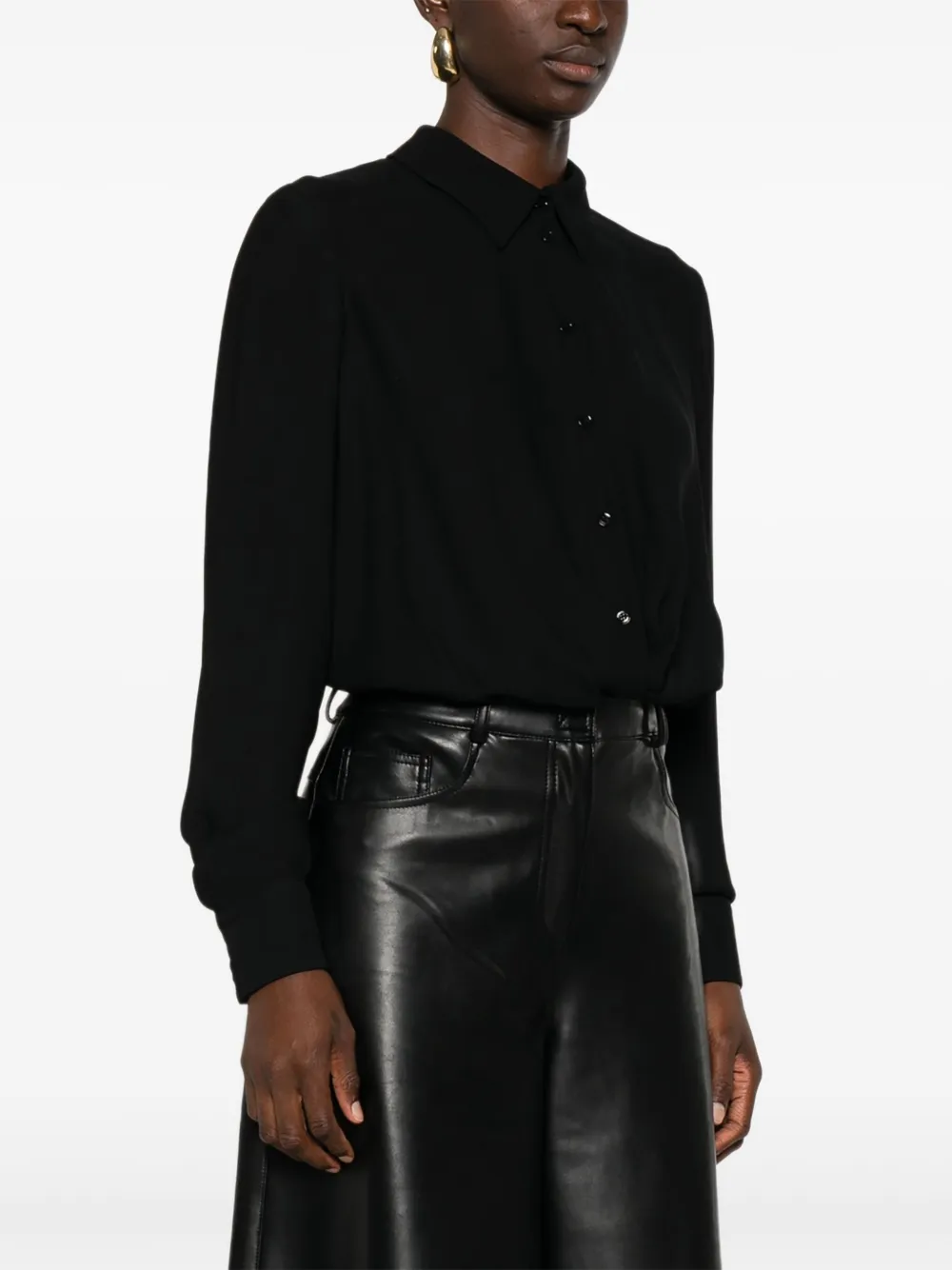 Elisabetta Franchi Body met gedraaid detail en knoop Zwart