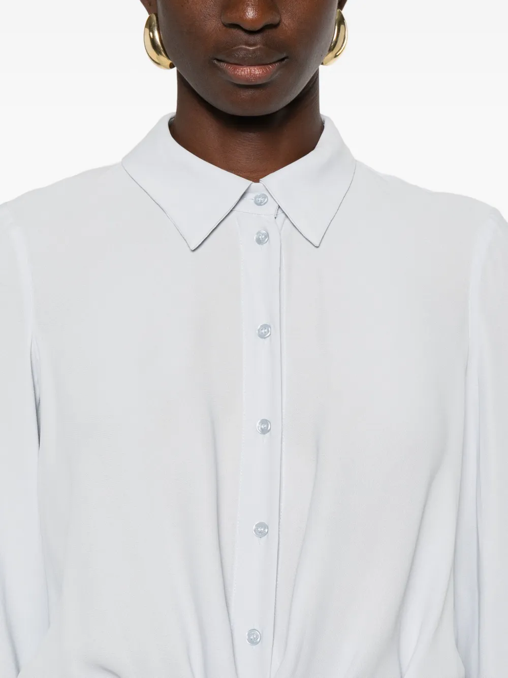 Elisabetta Franchi Body met gedraaid detail en knoop Blauw