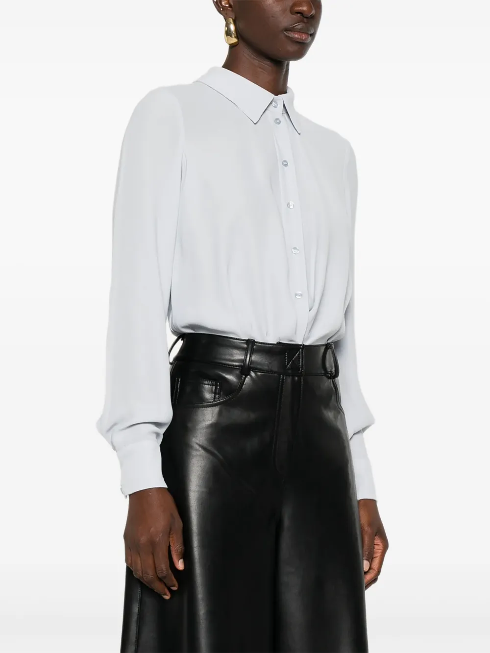Elisabetta Franchi Body met gedraaid detail en knoop Blauw