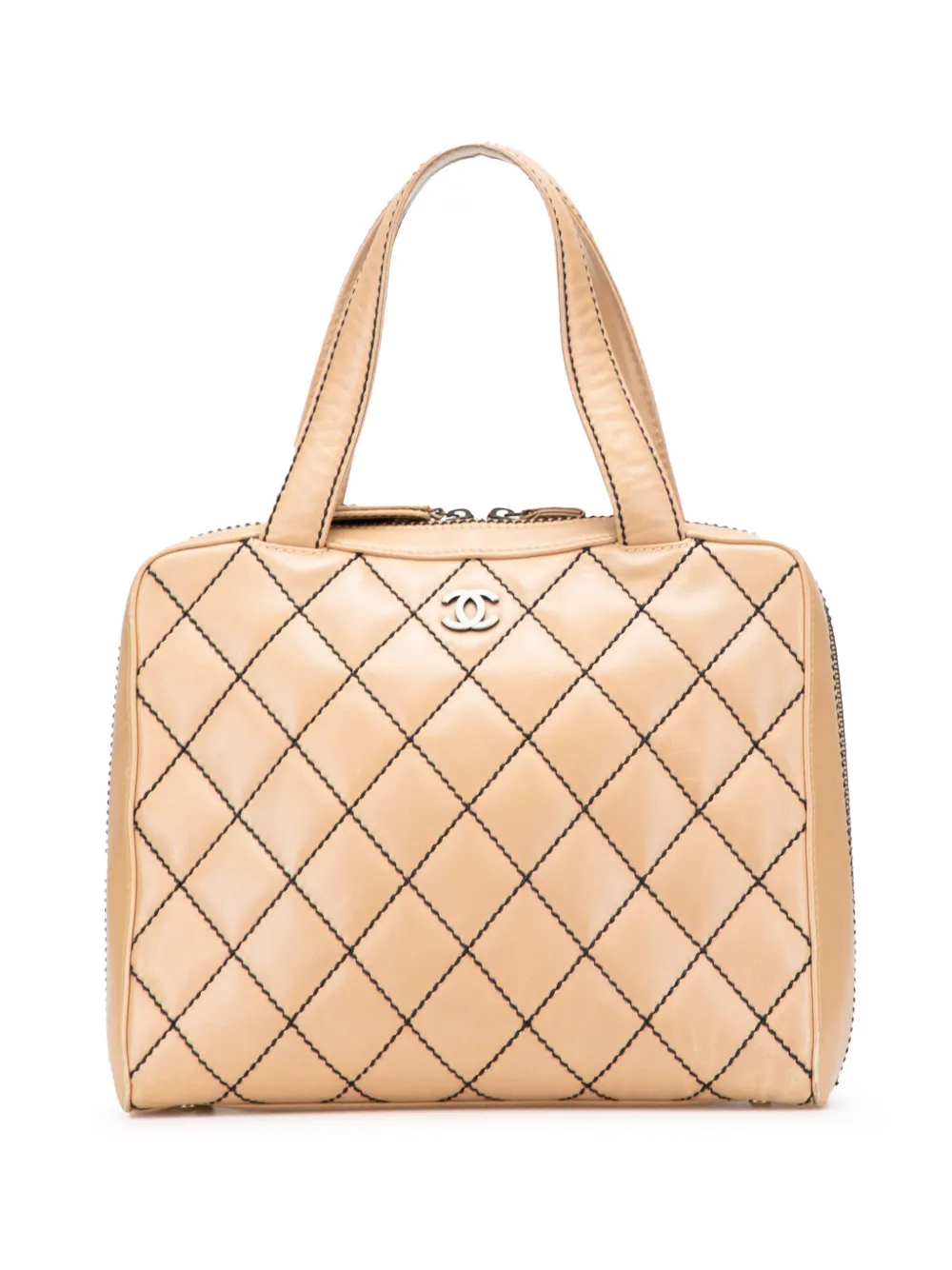 CHANEL Pre-Owned 2000-2002 CC Lambskin Wild Stitch handbag | Brown | Image 1
