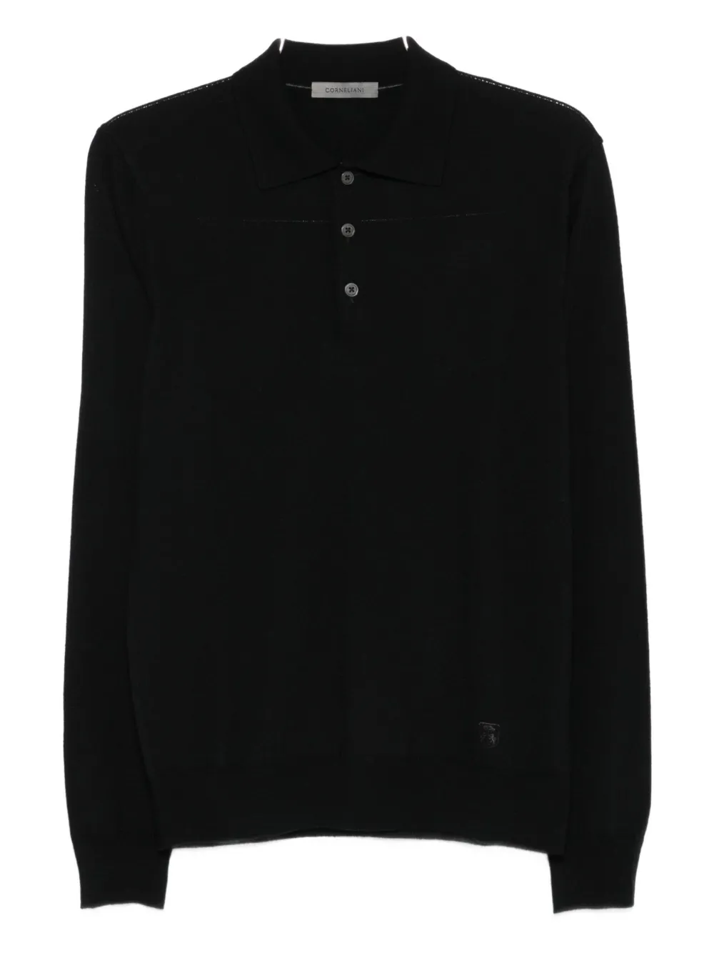 Corneliani long-sleeve polo shirt Zwart