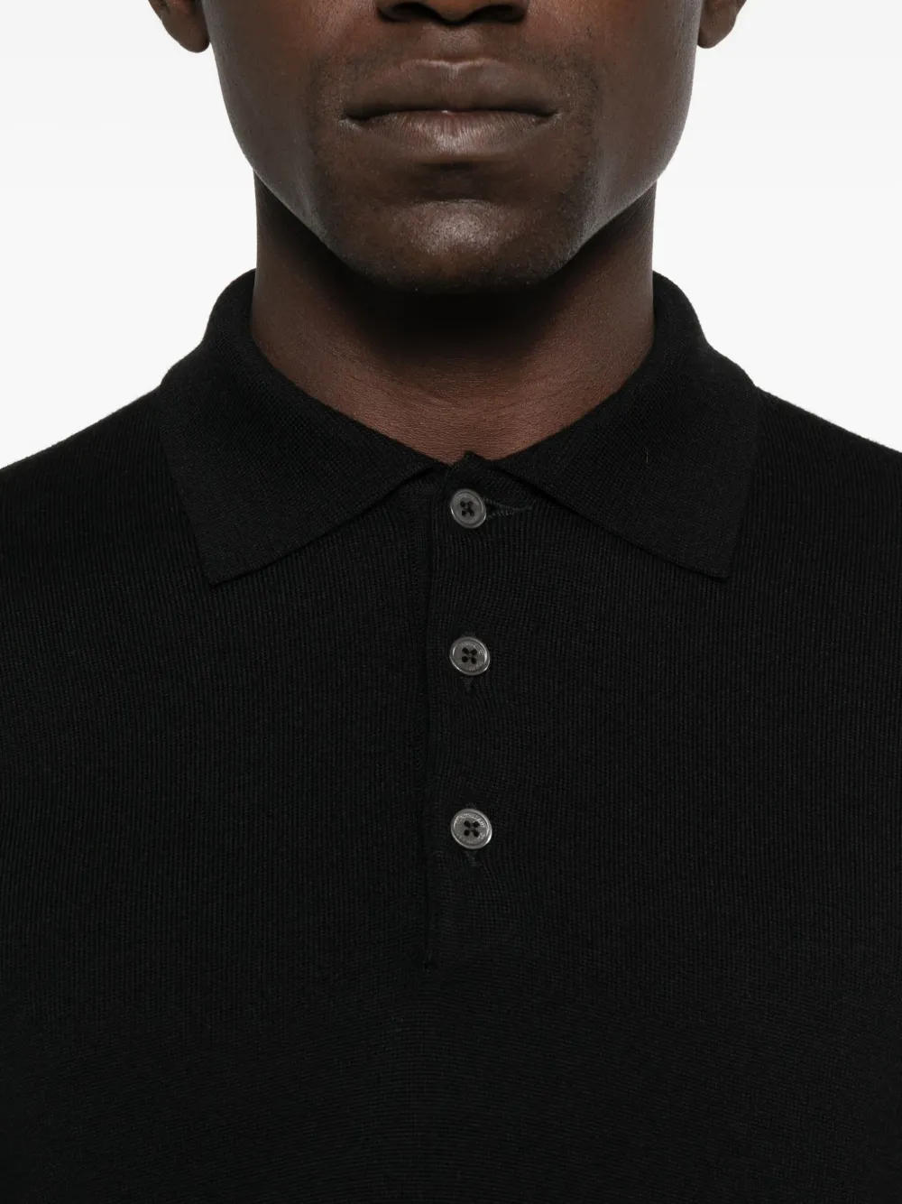 Corneliani Poloshirt met lange mouwen Zwart