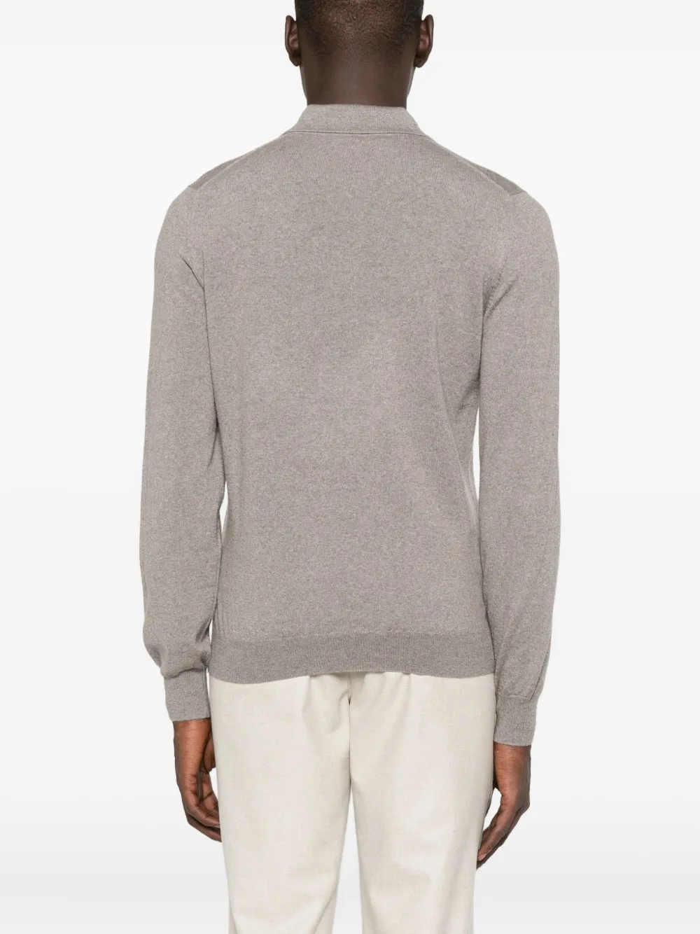Tagliatore Poloshirt met lange mouwen Beige