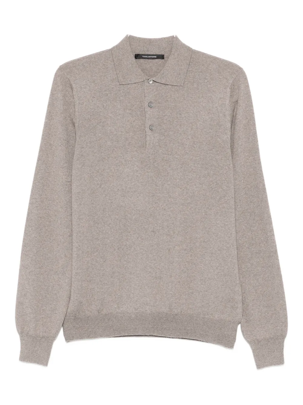 Tagliatore Poloshirt met lange mouwen Beige