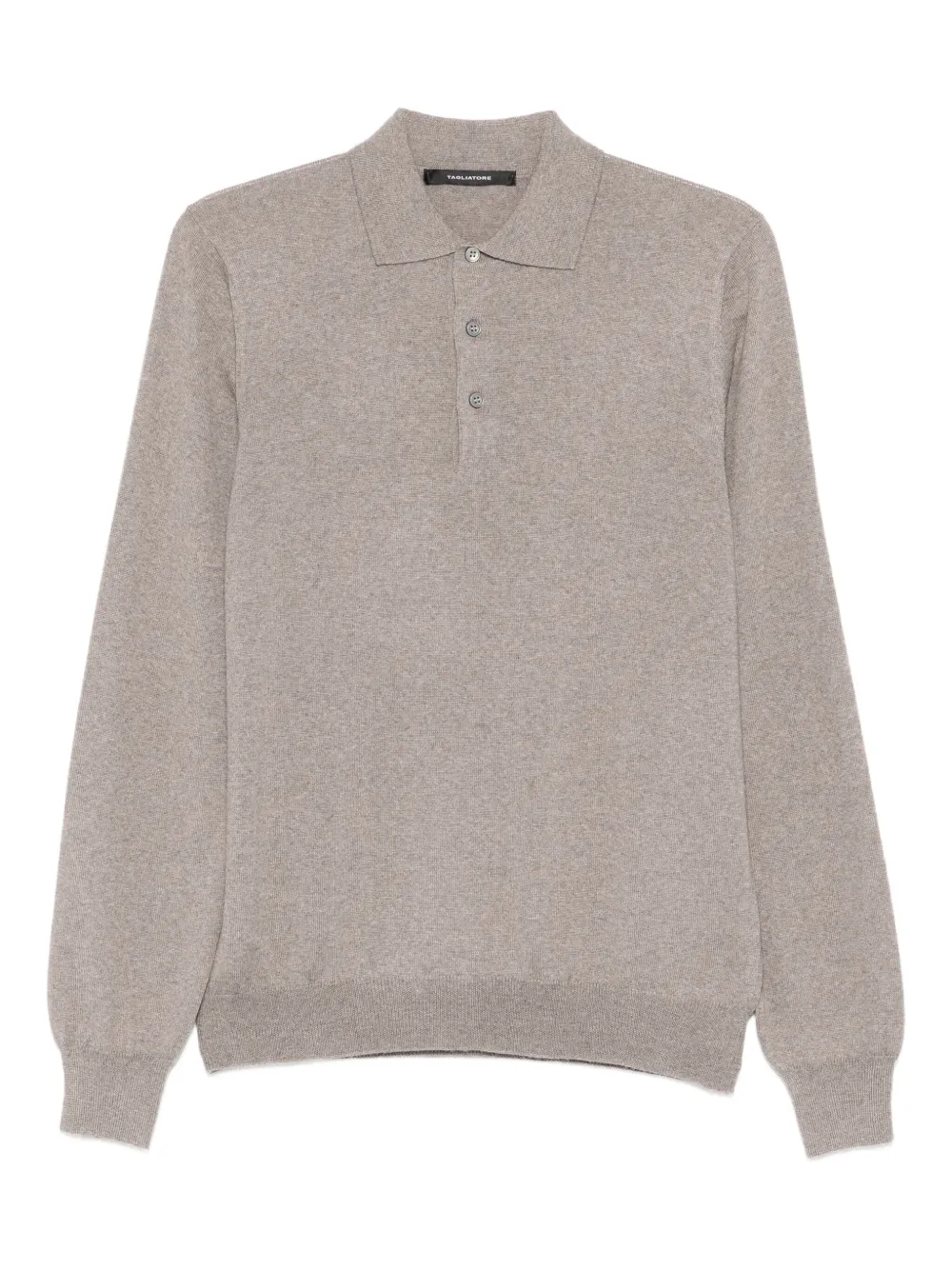 Tagliatore Poloshirt met lange mouwen Beige