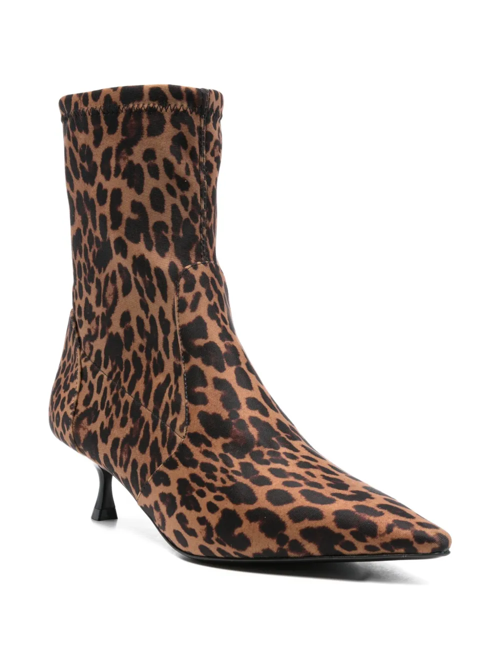 Stuart Weitzman leopard-print pointed-toe boots Brown