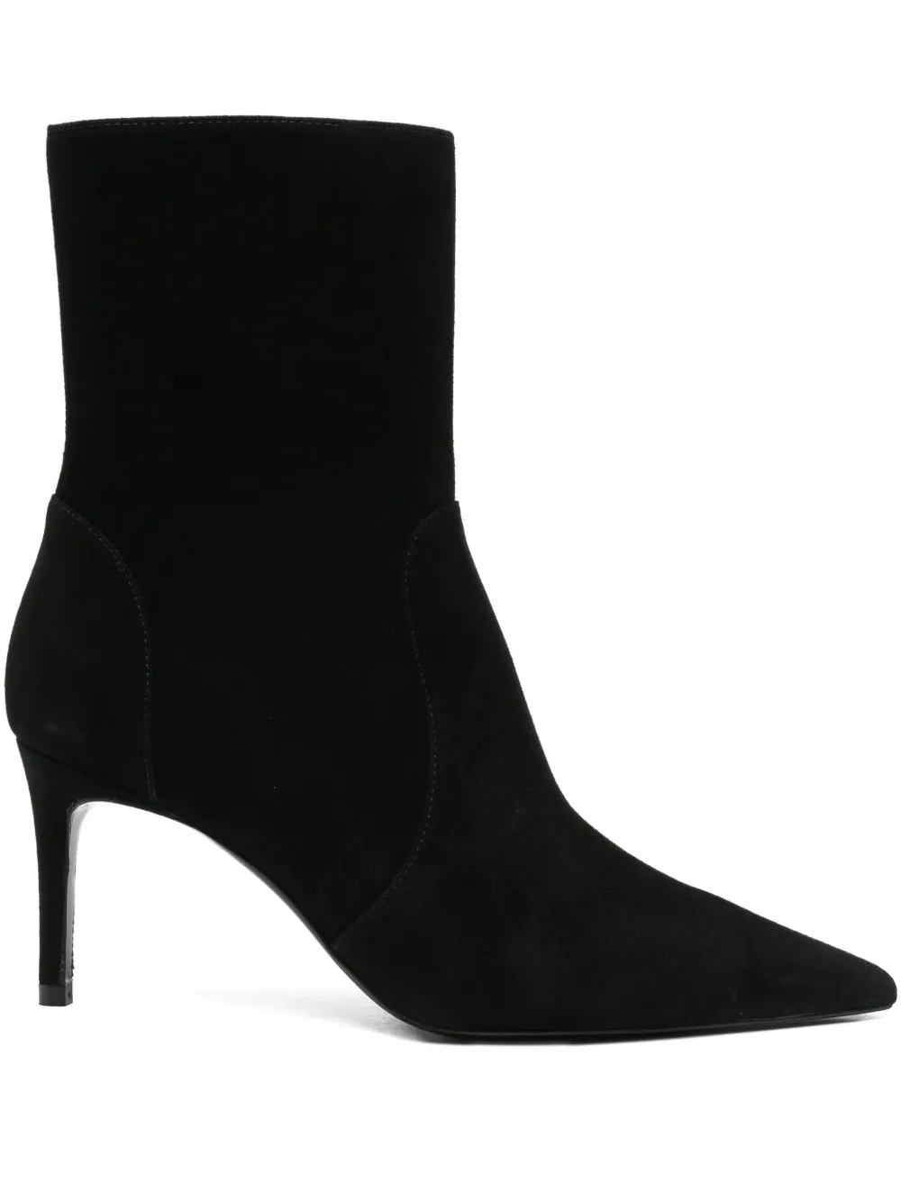 Stuart Weitzman pointed-toe suede boots Black