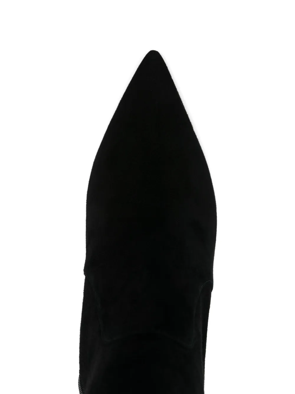 Stuart Weitzman Pointed-toe Suede Boots In Black