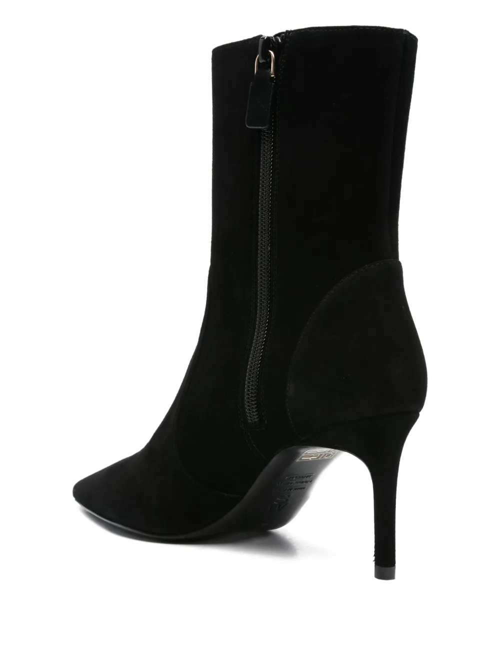 Stuart Weitzman Pointed-toe Suede Boots In Black