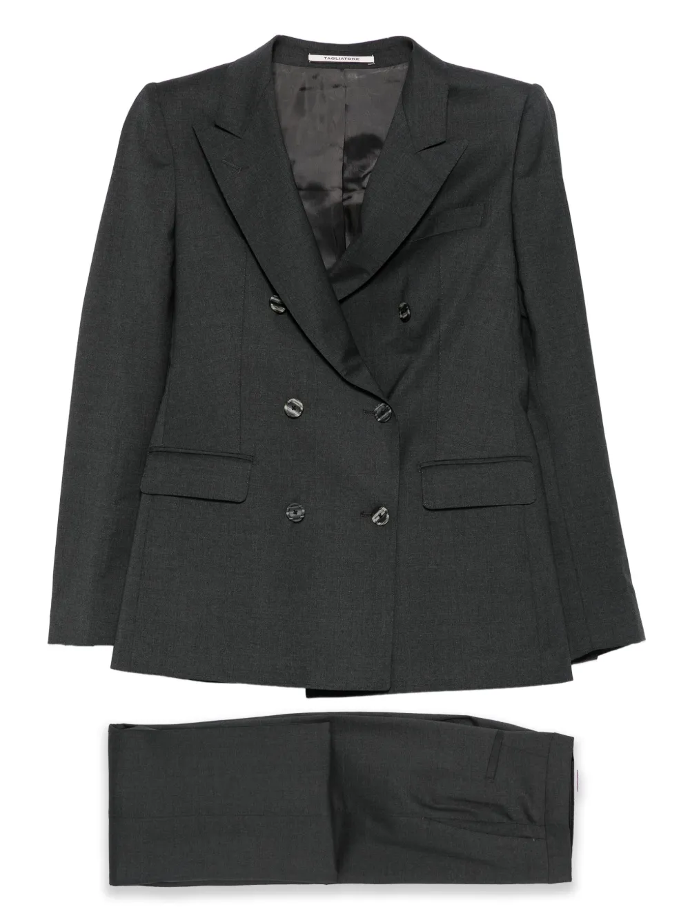 Tagliatore Double-breasted Evening Suit In Black