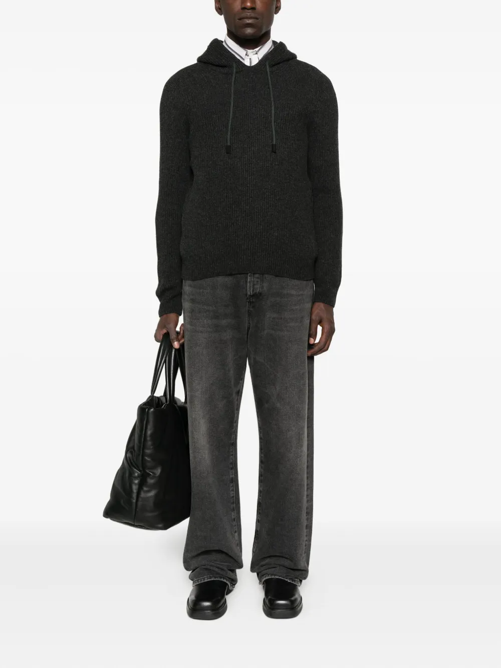 Tagliatore ribbed hoodie Grijs