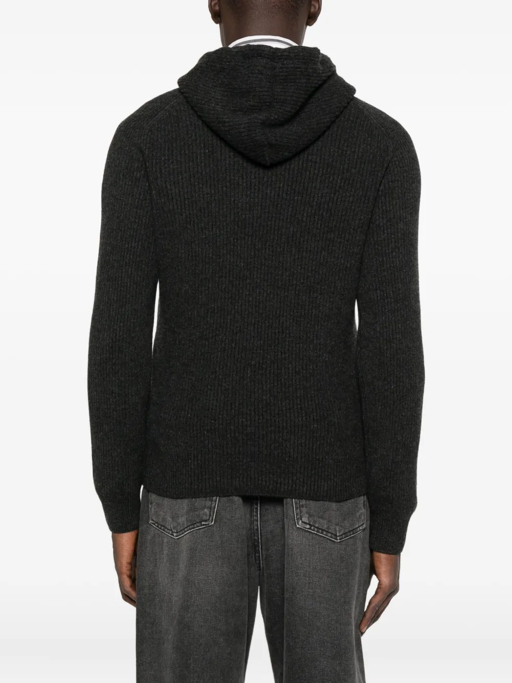 Tagliatore ribbed hoodie Grijs