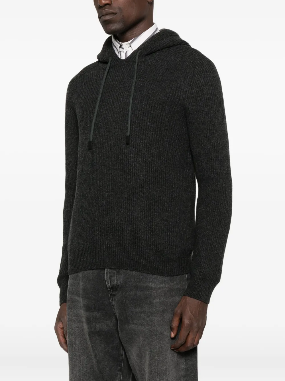 Tagliatore ribbed hoodie Grijs