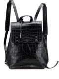 Saint Laurent Pre-Owned 2018 Croc Embossed Calfskin Sac De Jour backpack - Black