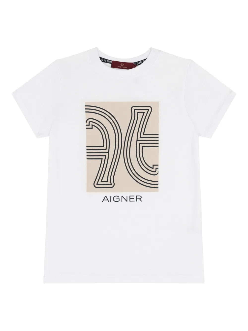 Aigner Kids logo-print T-shirt Wit