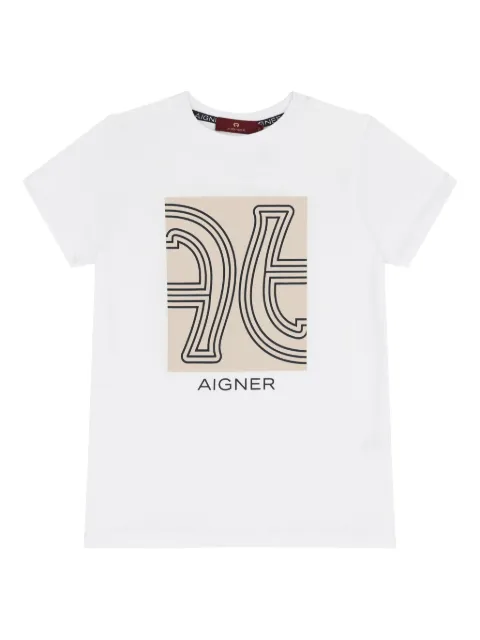 Aigner Kids playera con logo estampado