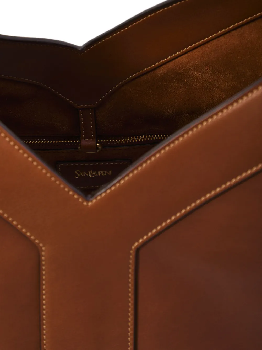 Saint Laurent large Y leather tote bag Bruin