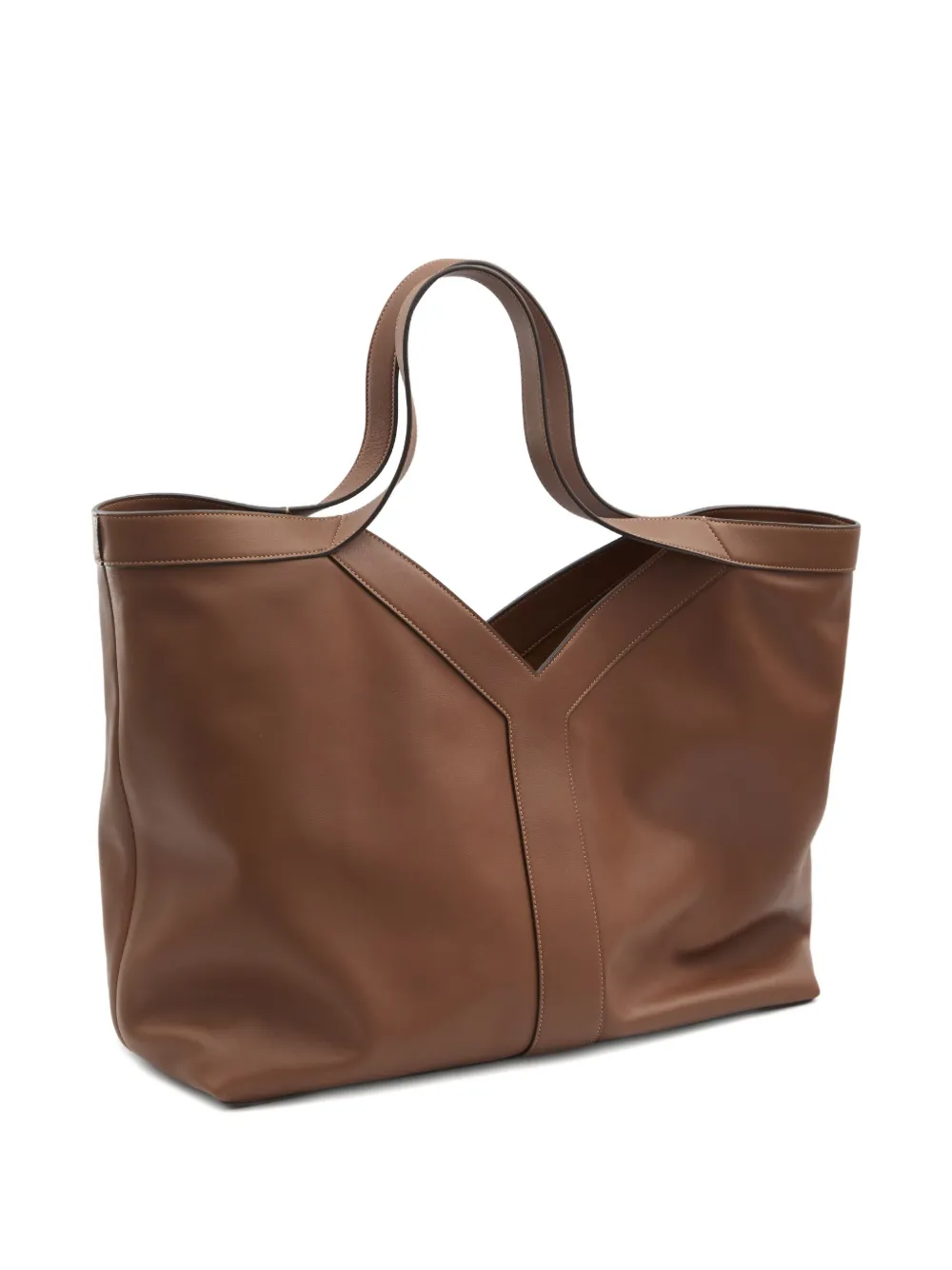 Saint Laurent large Y leather tote bag - Bruin