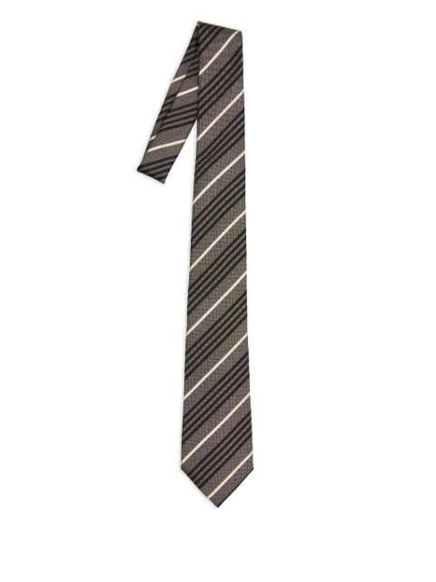 Saint Laurent diagonal-striped silk tie