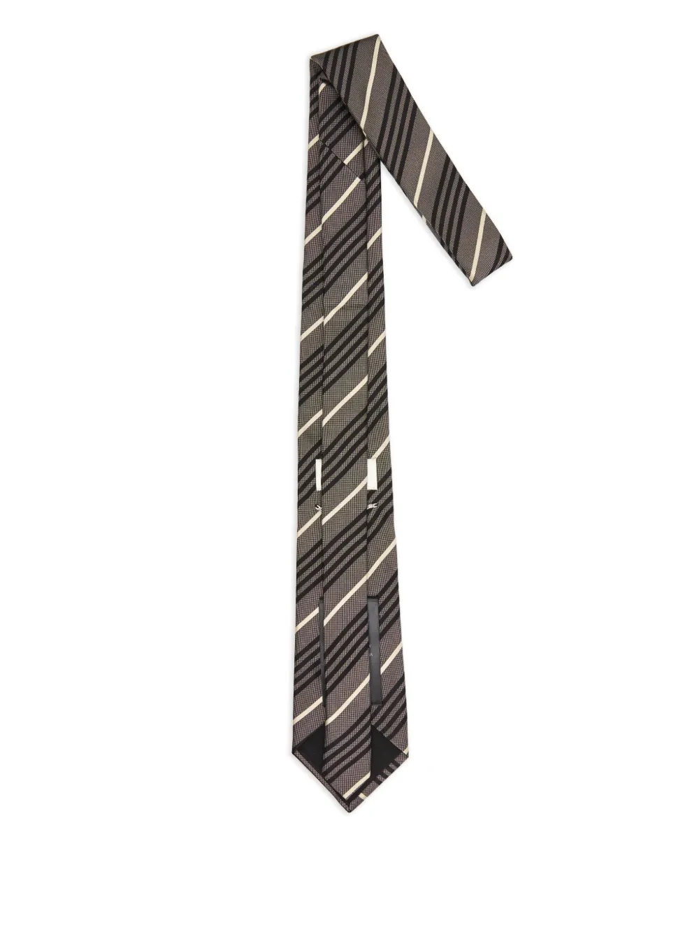 Saint Laurent diagonal-striped silk tie - Grijs