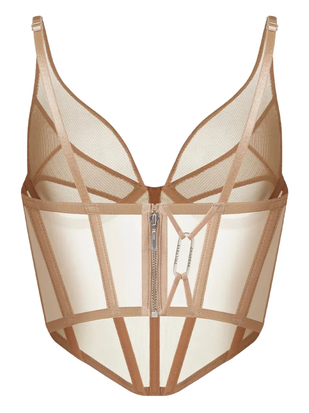 Zhilyova Asteria korset met mesh vlak - Beige