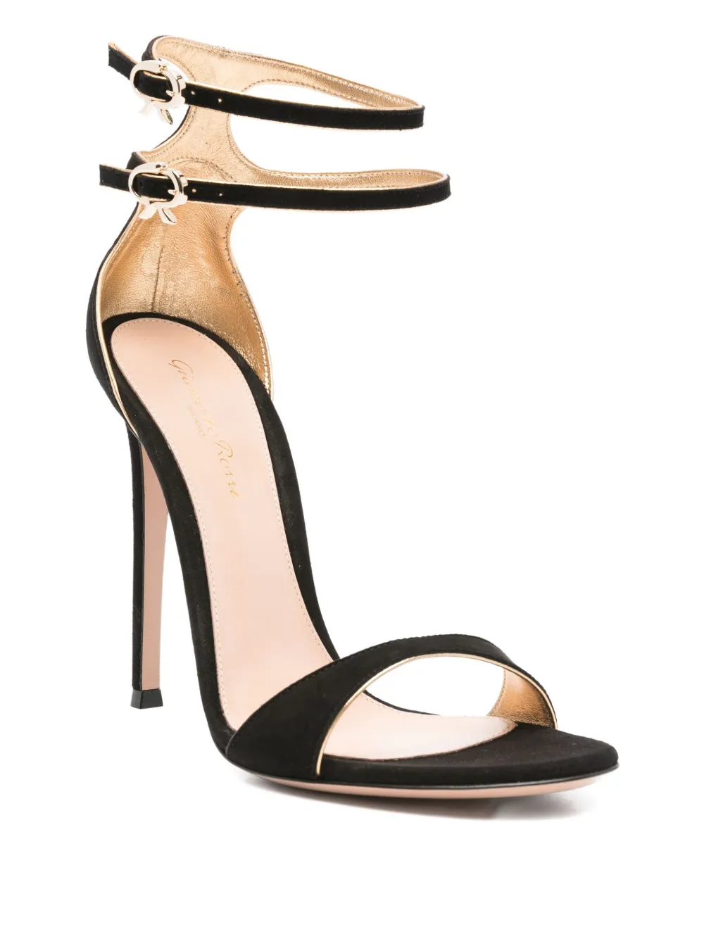 Gianvito Rossi 115mm Victorine Double-buckle Stiletto Sandals In Black