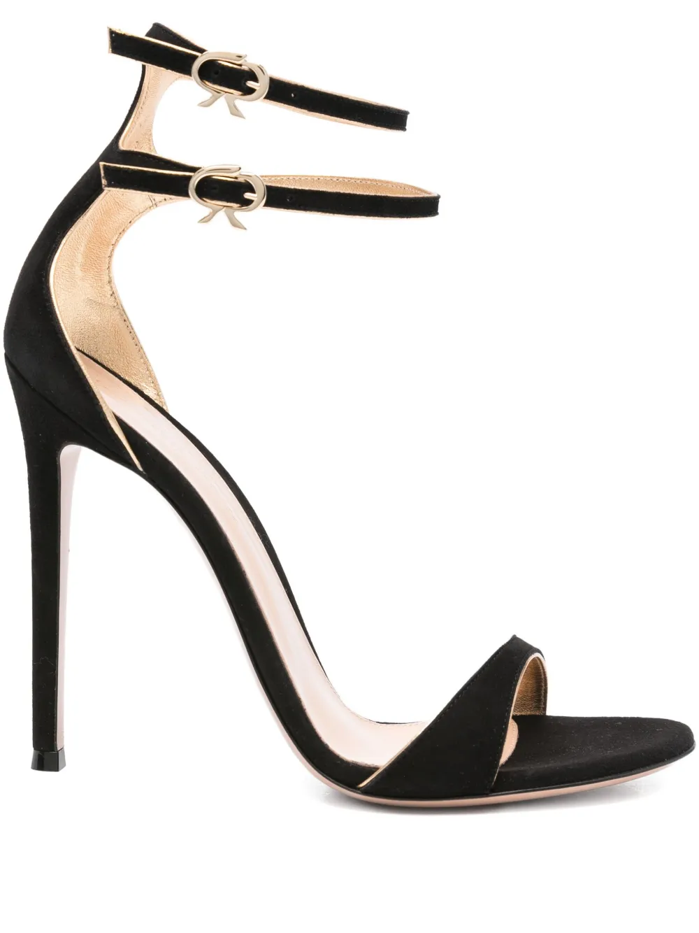 Gianvito Rossi 115mm Victorine Double-buckle Stiletto Sandals In Black