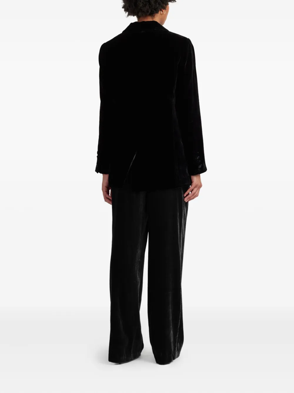 Chinti & Parker Velvet Star-motif Blazer In Black