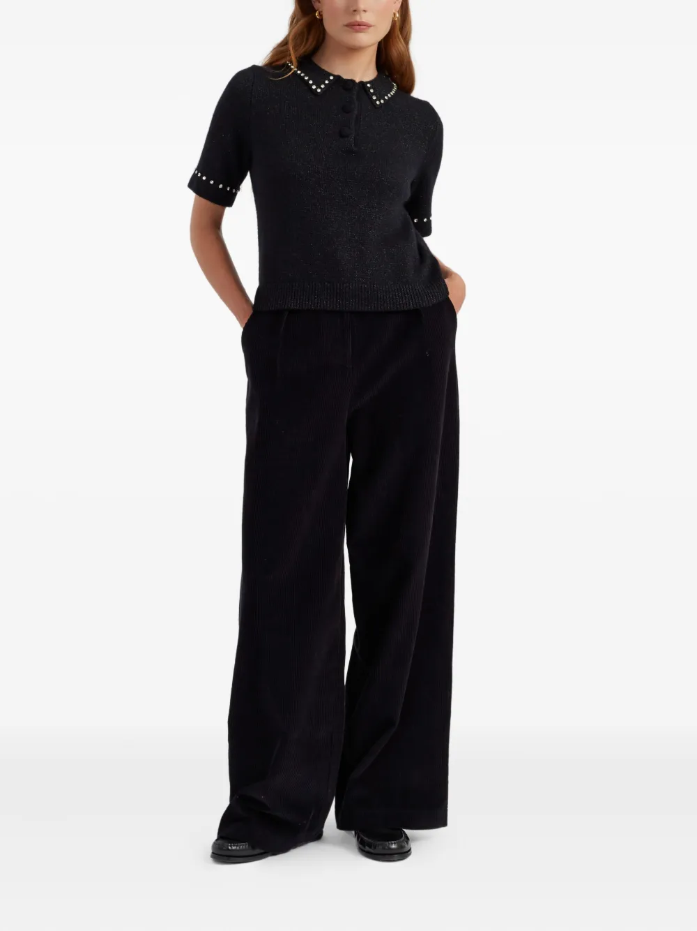 Chinti & Parker Collared Polo In Black