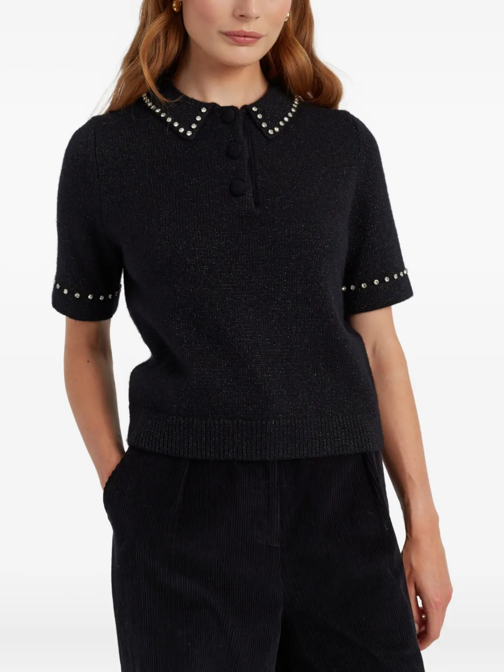 Chinti & Parker Collared Polo In Black