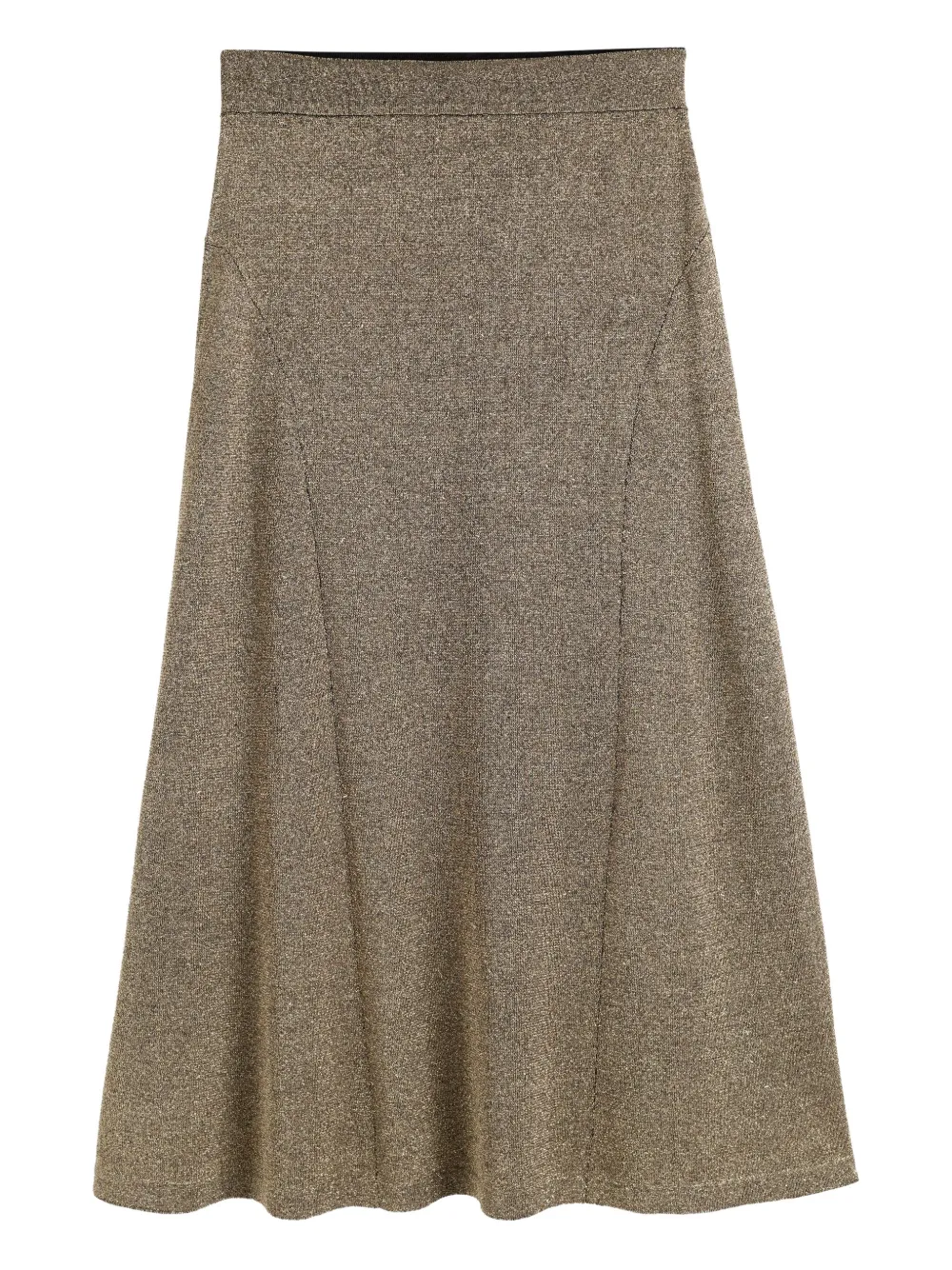 Chinti & Parker Elasticated-waistband Midi Skirt In Gold