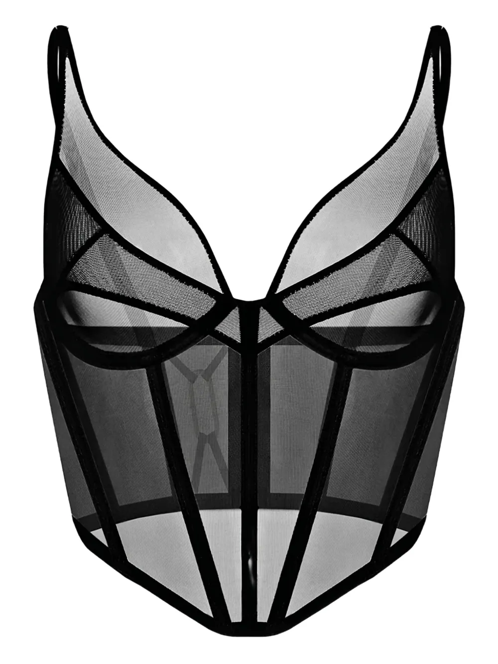 Zhilyova mesh panelled corset | Black | Image 1