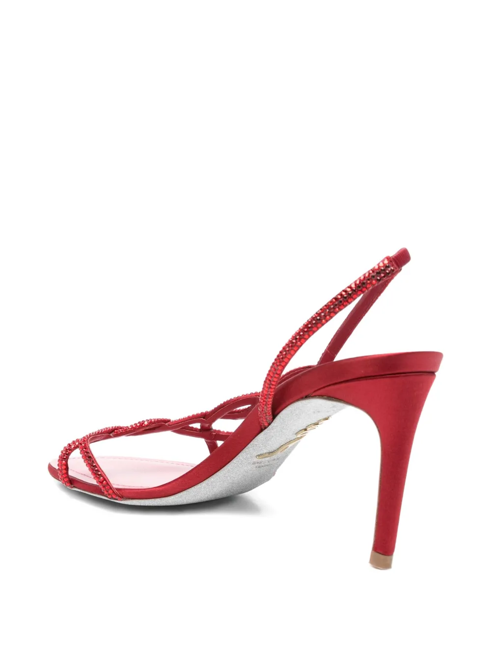 René Caovilla 85mm Crystal-embellished Slingback Sandals In Red
