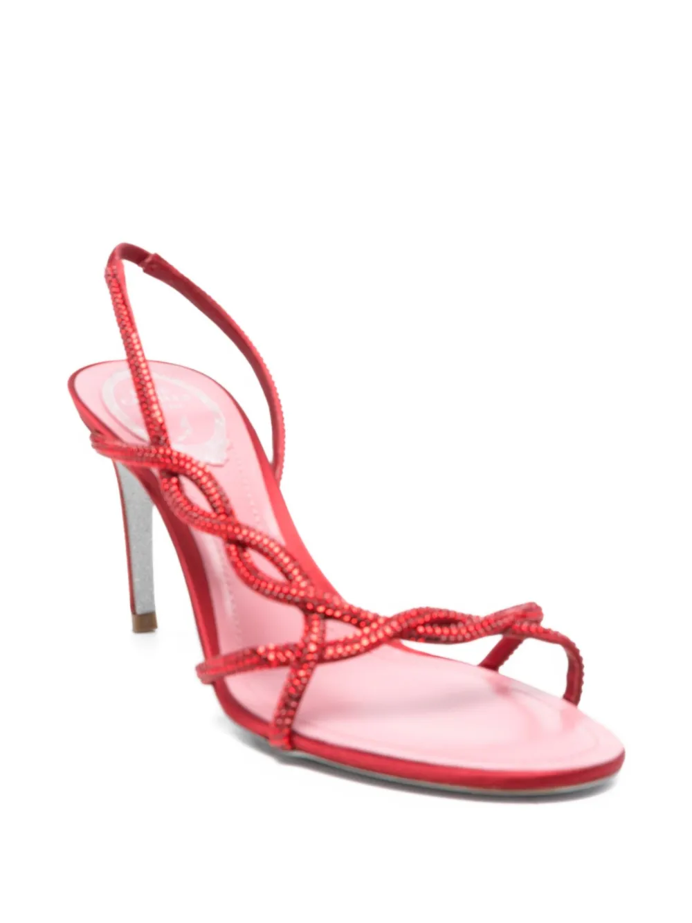René Caovilla 85mm Crystal-embellished Slingback Sandals In Red