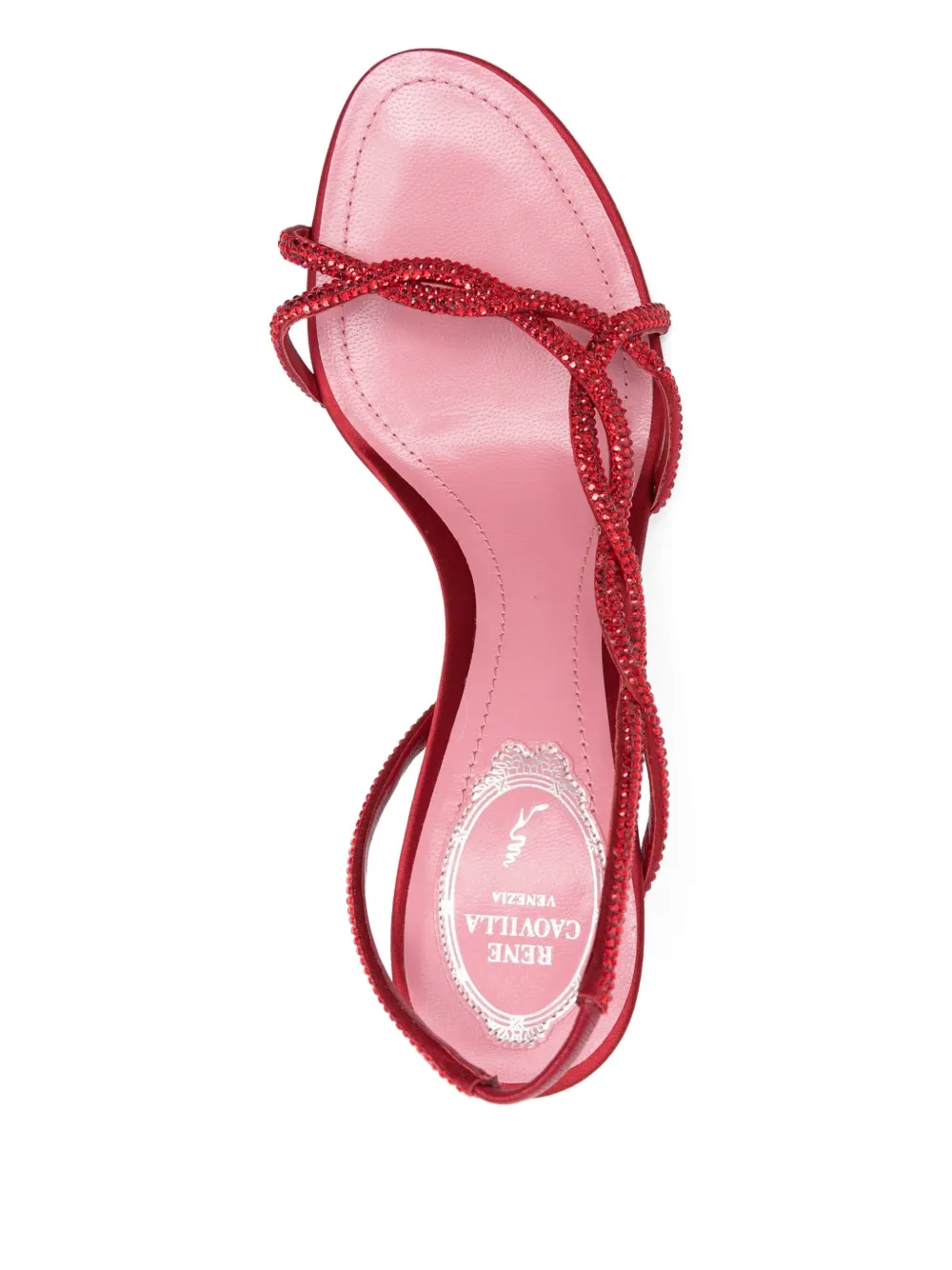 René Caovilla 85mm Crystal-embellished Slingback Sandals In Red