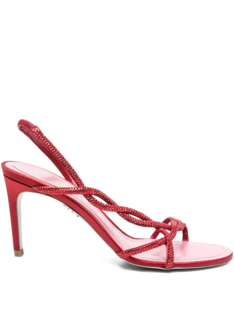 René Caovilla 85mm crystal-embellished slingback sandals