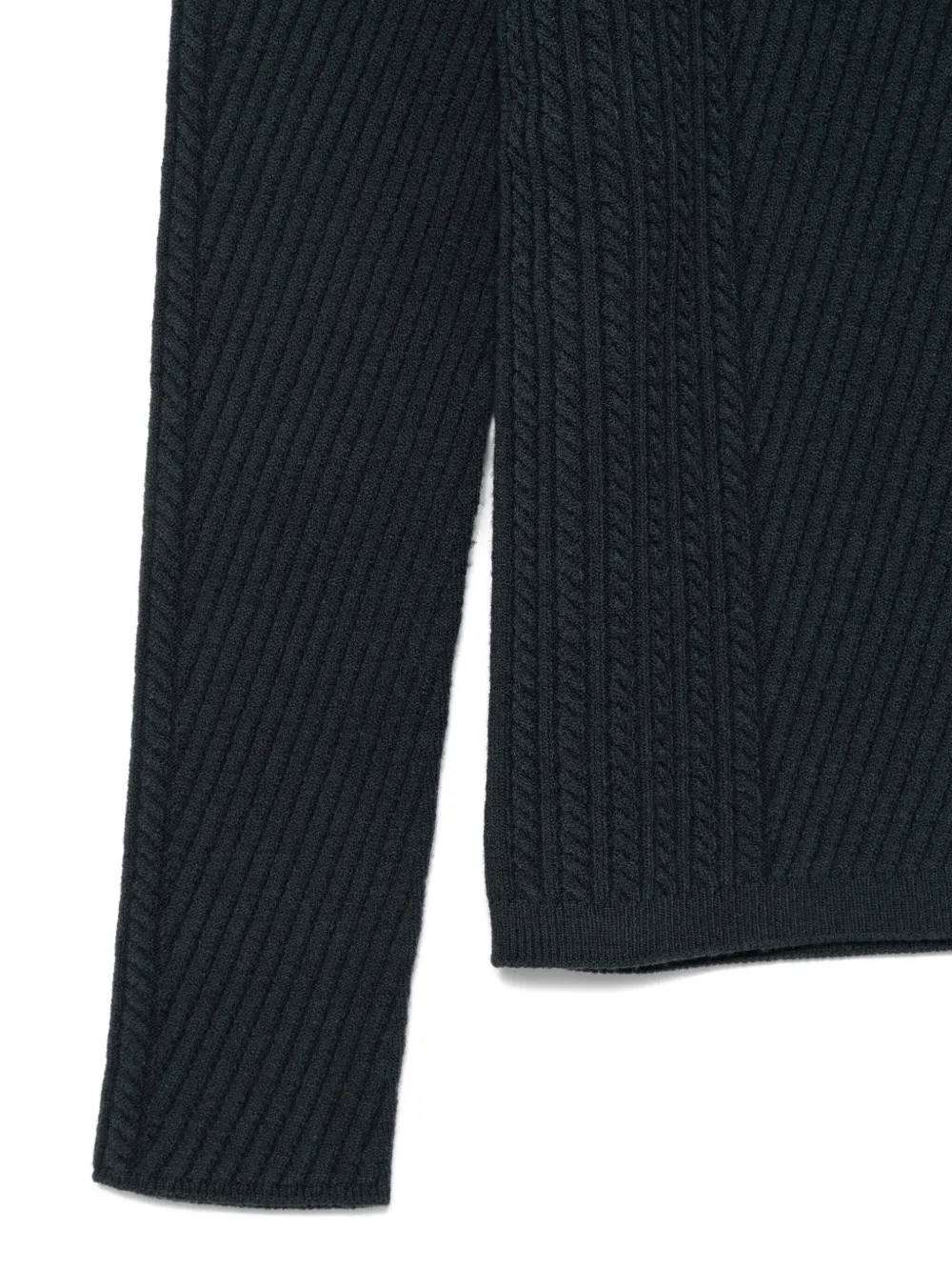 Giorgio Armani Kabelgebreide trui met visgraatpatroon Groen