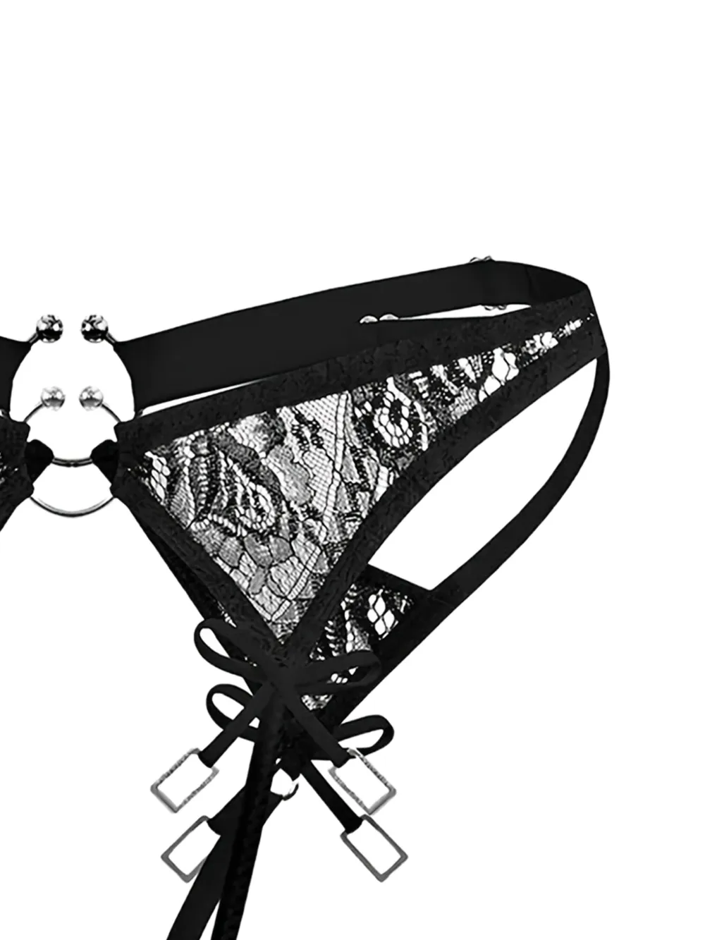 Zhilyova Aurora slip met kant - Zwart