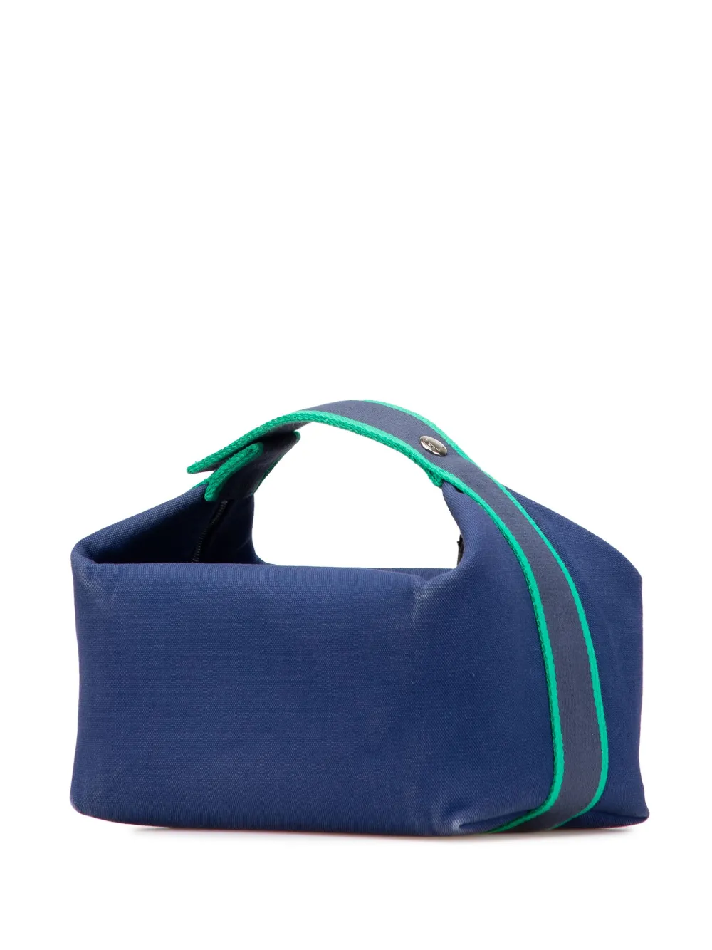 Pre-owned Hermes 2020-2025 Small Canvas Bride A Brac Vanity Bag In Blue